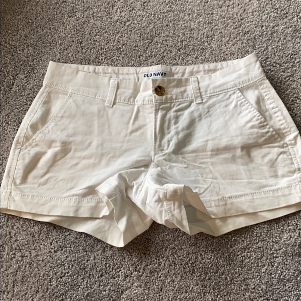 White chino shorts